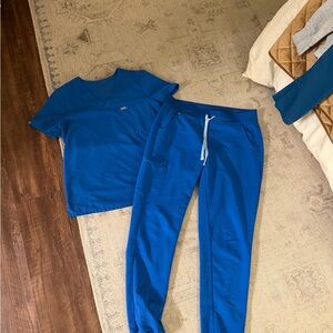 Figs Royal Blue Scrub Top